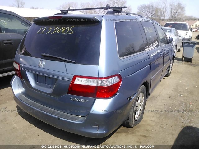 5FNRL38765B125689 - 2005 HONDA ODYSSEY EXL BLUE photo 4