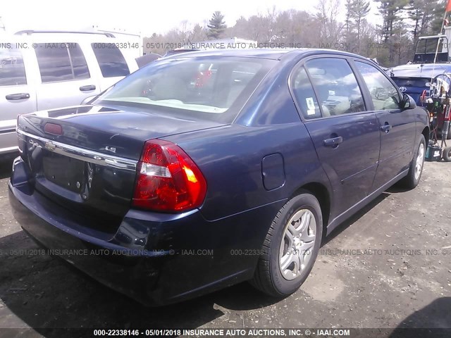 1G1ZS58F87F254367 - 2007 CHEVROLET MALIBU LS 蓝色 照片 4