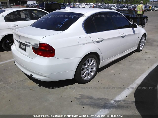 WBAVB77578NH79745 - 2008 BMW 335 I WHITE photo 4