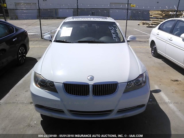 WBAVB77578NH79745 - 2008 BMW 335 I WHITE photo 6