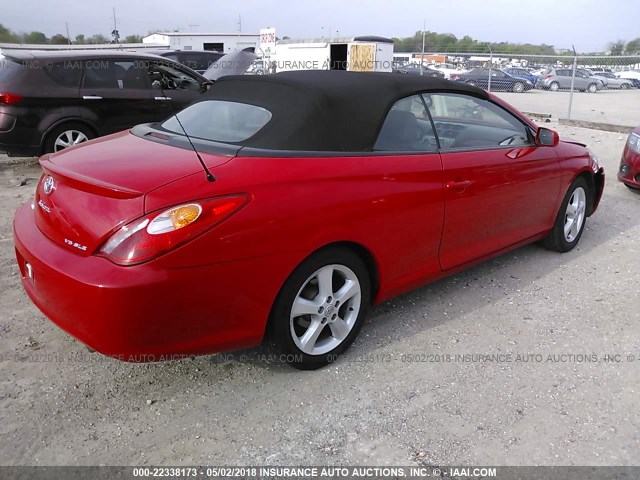 4T1FA38P96U102467 - 2006 TOYOTA CAMRY SOLARA SE/SLE RED photo 4