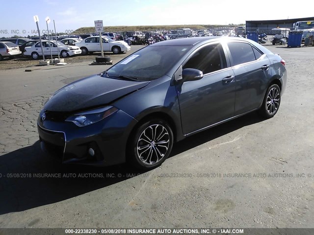 2T1BURHE5EC148160 - 2014 TOYOTA COROLLA L/LE/LE PLS/PRM/S/S PLS Navy photo 2