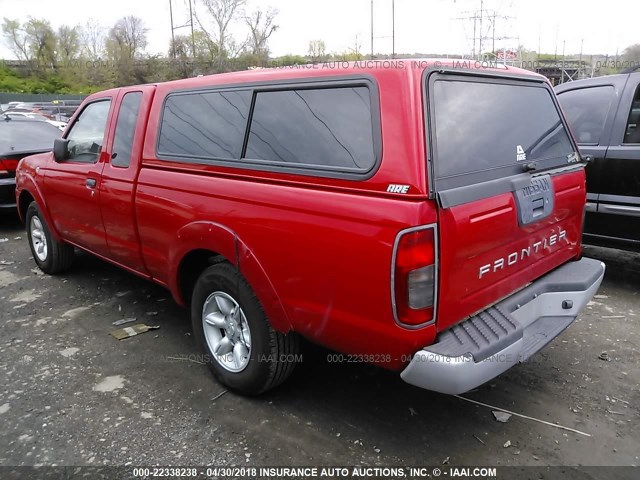 1N6DD26SX1C357855 - 2001 NISSAN FRONTIER KING CAB XE RED photo 3