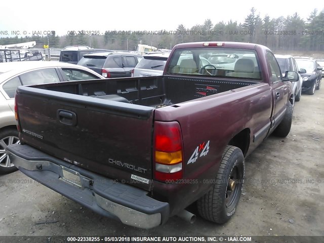 1GCEK14V92Z278633 - 2002 CHEVROLET SILVERADO K1500 MAROON photo 4