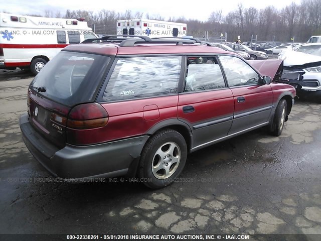 4S3BG6858T7375329 - 1996 SUBARU LEGACY OUTBACK RED photo 4