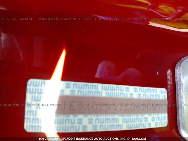 5TETX62N57Z362081 - 2007 TOYOTA TACOMA PRERUNNER ACCESS CAB RED photo 9