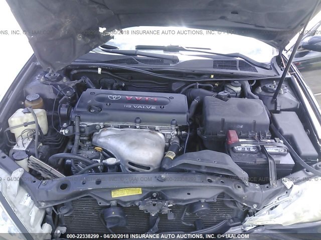 4T1BE32KX2U081039 - 2002 TOYOTA CAMRY LE/XLE/SE BLACK photo 10