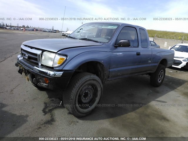 4TAWM72N7WZ153670 - 1998 TOYOTA TACOMA XTRACAB GRAY photo 2