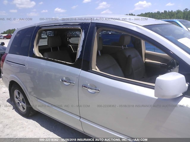 5N1BV28U97N133264 - 2007 NISSAN QUEST S/SE/SL SILVER photo 6