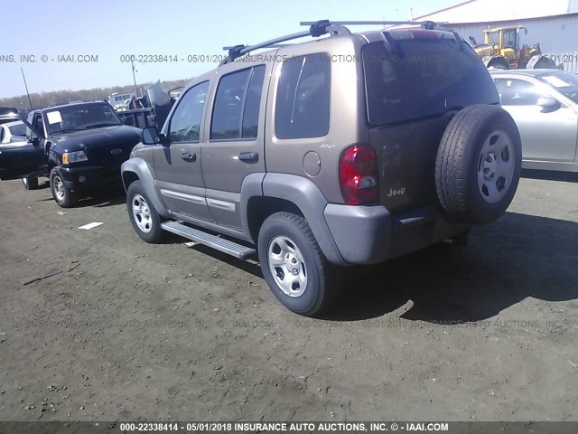 1J4GL48K32W207396 - 2002 JEEP LIBERTY SPORT 香槟色 照片 3