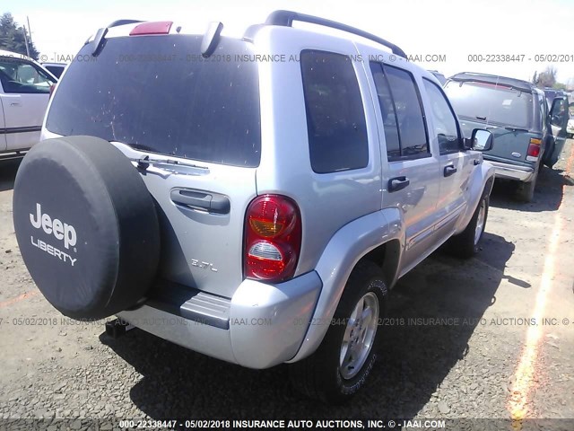 1J4GL58K23W539224 - 2003 JEEP LIBERTY LIMITED SILVER photo 4