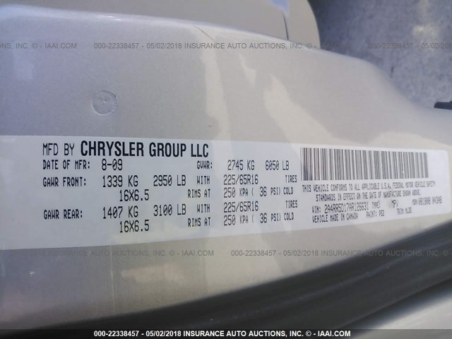 2A4RR5D17AR126631 - 2010 CHRYSLER TOWN & COUNTRY TOURING SILVER photo 9