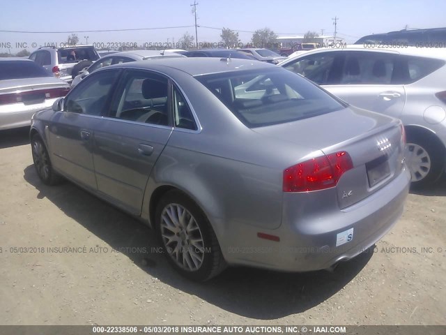 WAUDF78E58A168678 - 2008 AUDI A4 2.0T QUATTRO SILVER photo 3