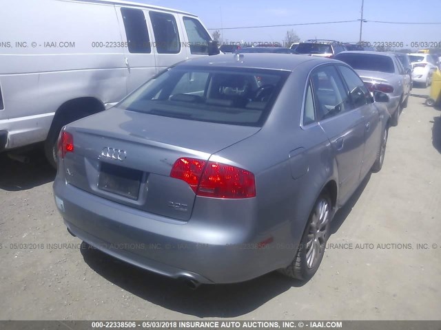 WAUDF78E58A168678 - 2008 AUDI A4 2.0T QUATTRO SILVER photo 4