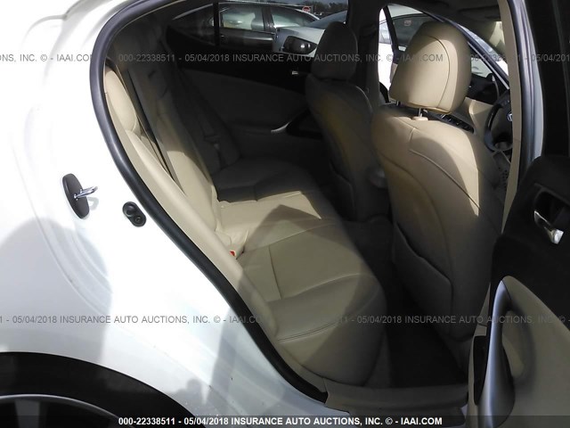 JTHBK262265008697 - 2006 LEXUS IS 250 WHITE photo 8