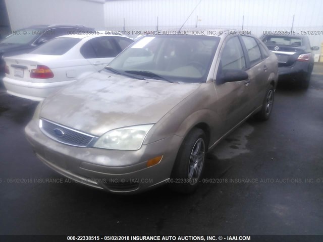 1FAHP34N27W175305 - 2007 FORD FOCUS ZX4/S/SE/SES GOLD photo 2