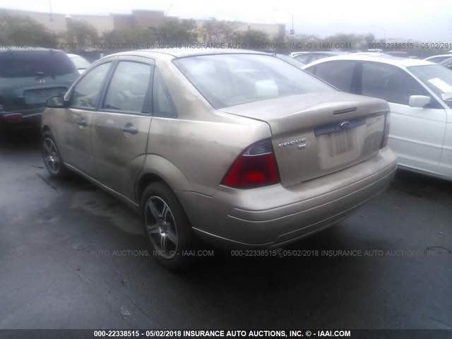 1FAHP34N27W175305 - 2007 FORD FOCUS ZX4/S/SE/SES GOLD photo 3