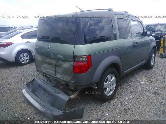 5J6YH175X4L004512 - 2004 HONDA ELEMENT EX GREEN photo 4