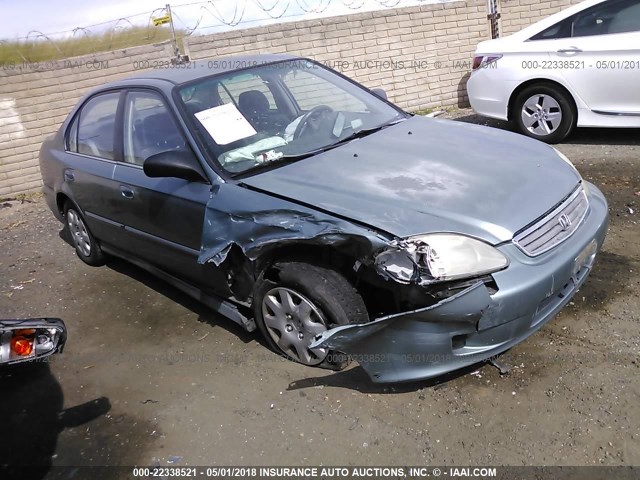 2HGEJ6616YH518421 - 2000 HONDA CIVIC SE BLUE photo 1