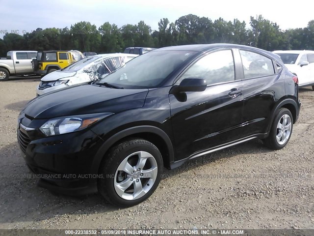 3CZRU6H33GM718169 - 2016 HONDA HR-V LX BLACK photo 2