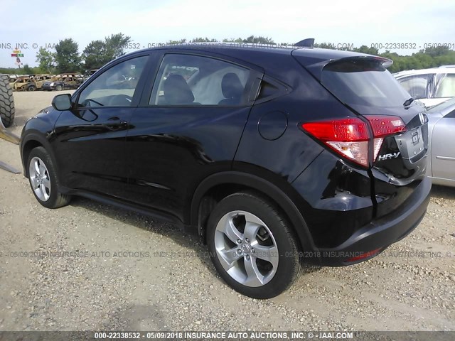 3CZRU6H33GM718169 - 2016 HONDA HR-V LX BLACK photo 3