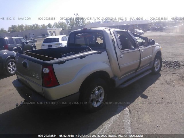 1FMZU77E41UA32736 - 2001 FORD EXPLORER SPORT TR  TAN photo 4