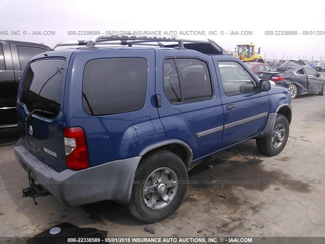 5N1ED28T44C682935 - 2004 NISSAN XTERRA XE/SE BLUE photo 4