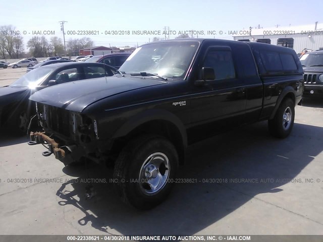 1FTZR15UXWPA52816 - 1998 FORD RANGER SUPER CAB BLACK photo 2