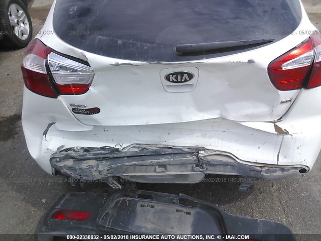 KNADM5A33D6223449 - 2013 KIA RIO LX WHITE photo 6