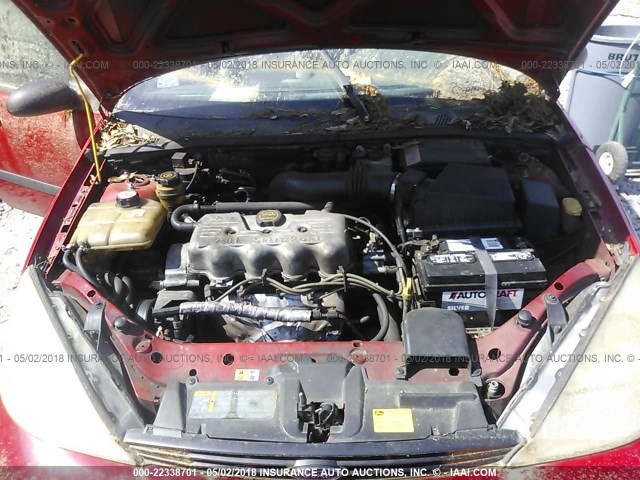 1FAFP33P32W240830 - 2002 FORD FOCUS LX RED photo 10