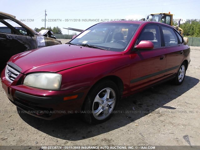 KMHDN56D45U159724 - 2005 HYUNDAI ELANTRA GLS/GT RED photo 2