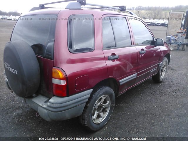 2CNBJ13C8X6930694 - 1999 CHEVROLET TRACKER RED photo 4