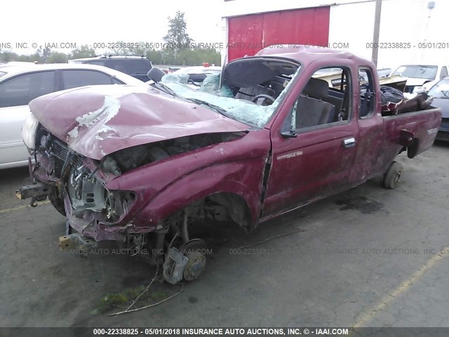 4TAWN72NXWZ078072 - 1998 TOYOTA TACOMA XTRACAB RED photo 2