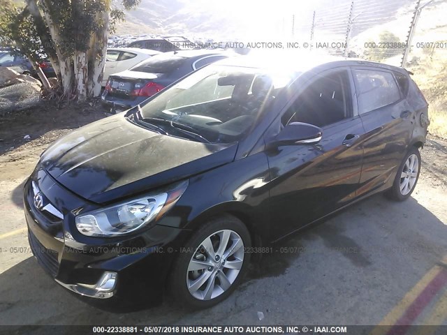 KMHCU5AE7DU065351 - 2013 HYUNDAI ACCENT GLS/SE BLACK photo 2