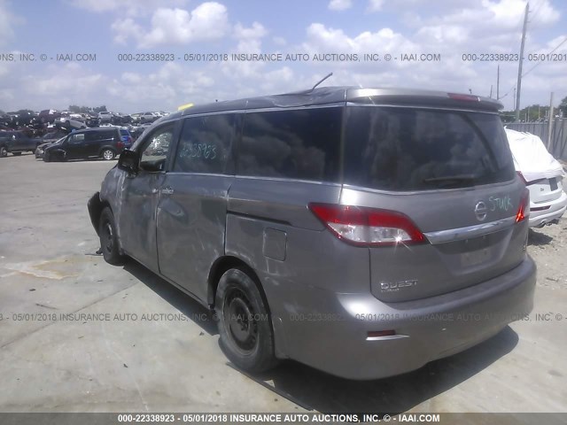 JN8AE2KP0B9004239 - 2011 NISSAN QUEST S/SV/SL/LE GRAY photo 3