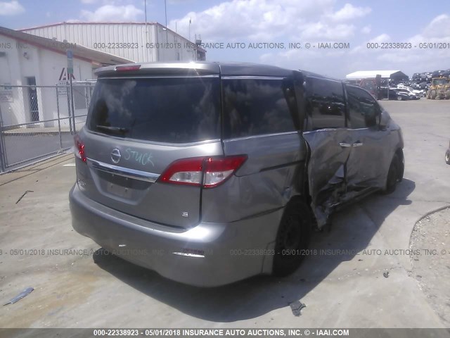 JN8AE2KP0B9004239 - 2011 NISSAN QUEST S/SV/SL/LE GRAY photo 4