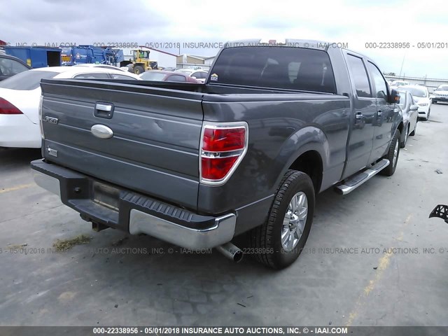 1FTFW1CT2CKD77586 - 2012 FORD F150 SUPERCREW GRAY photo 4