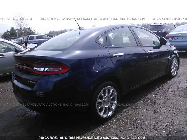 1C3CDFCA7DD340516 - 2013 DODGE DART LIMITED/R/T BLUE photo 4