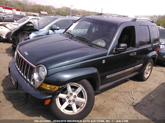 1J4GL58K05W571298 - 2005 JEEP LIBERTY LIMITED GREEN photo 2