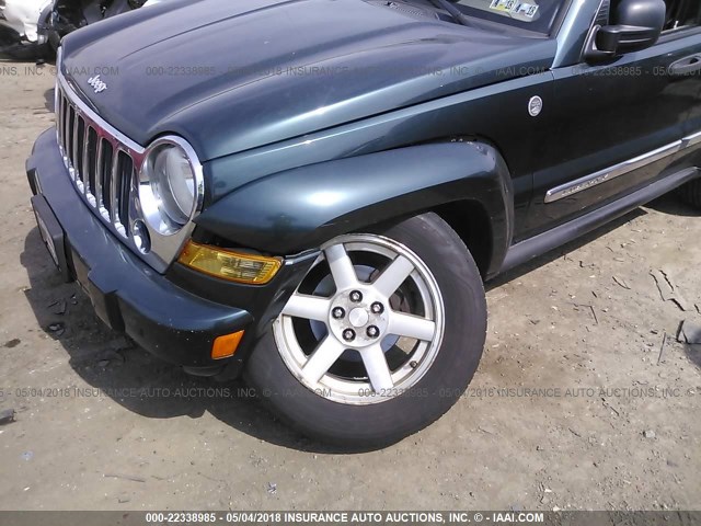 1J4GL58K05W571298 - 2005 JEEP LIBERTY LIMITED GREEN photo 6