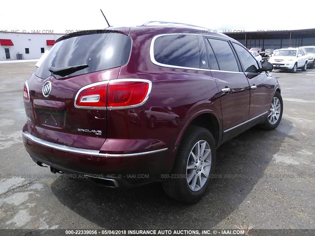 5GAKVBKD4FJ386352 - 2015 BUICK ENCLAVE MAROON photo 4