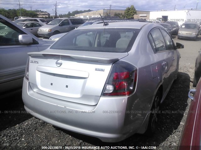 3N1AB6AP5CL728002 - 2012 NISSAN SENTRA 2.0/2.0S/SR/2.0SL SILVER photo 4