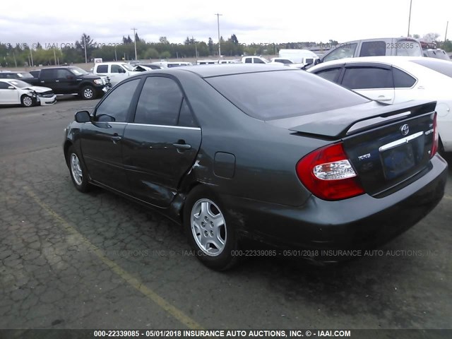 4T1BF32K12U538284 - 2002 TOYOTA CAMRY LE/XLE/SE მწვანე ფოტო 3