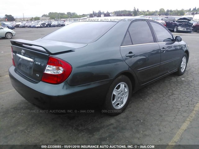 4T1BF32K12U538284 - 2002 TOYOTA CAMRY LE/XLE/SE მწვანე ფოტო 4