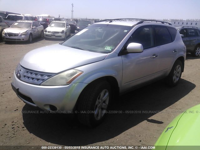 JN8AZ08W86W534831 - 2006 NISSAN MURANO SL/SE/S SILVER photo 2