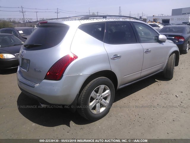 JN8AZ08W86W534831 - 2006 NISSAN MURANO SL/SE/S SILVER photo 4