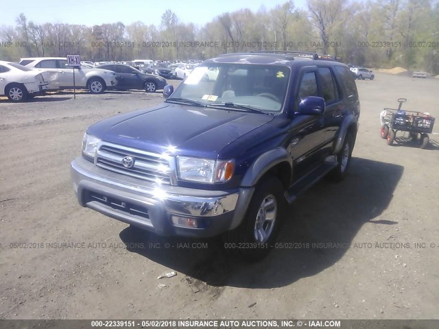 JT3HN86R1Y0290838 - 2000 TOYOTA 4RUNNER SR5 BLUE photo 2