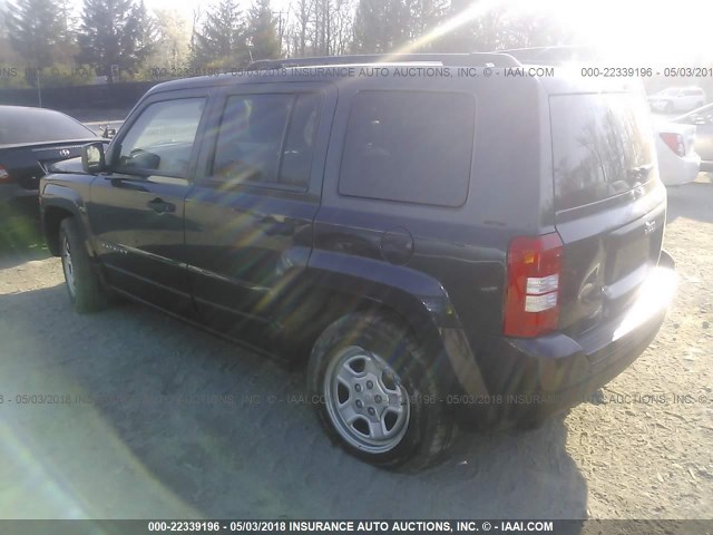 1C4NJPBA3ED522140 - 2014 JEEP PATRIOT SPORT GRAY photo 3