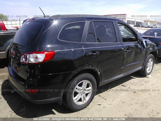 5XYZG3AB9CG105882 - 2012 HYUNDAI SANTA FE GLS BLACK photo 4