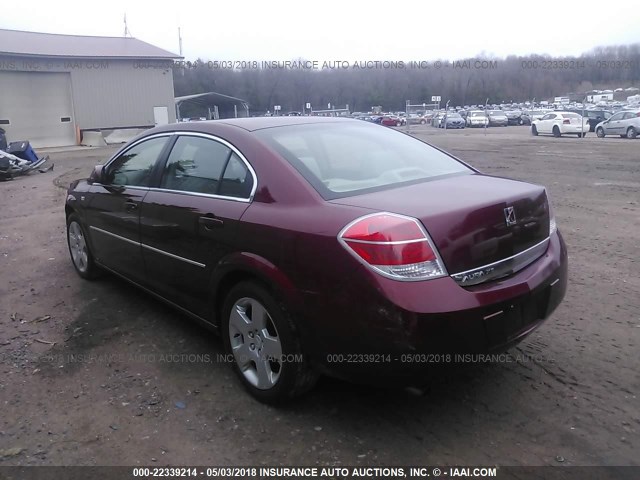 1G8ZS57B88F265662 - 2008 SATURN AURA XE BURGUNDY photo 3